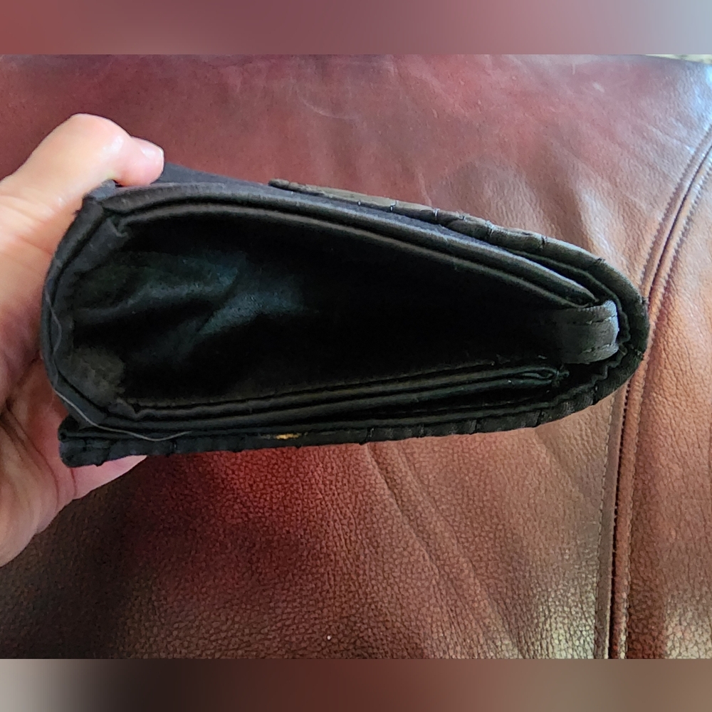 Neiman Marcus Black Satin Evening Bag Wristlet / Clutch - Picture 2 of 9